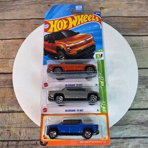 Hot Wheels Silverado EV RST 3-Pack Die-Cast Cars